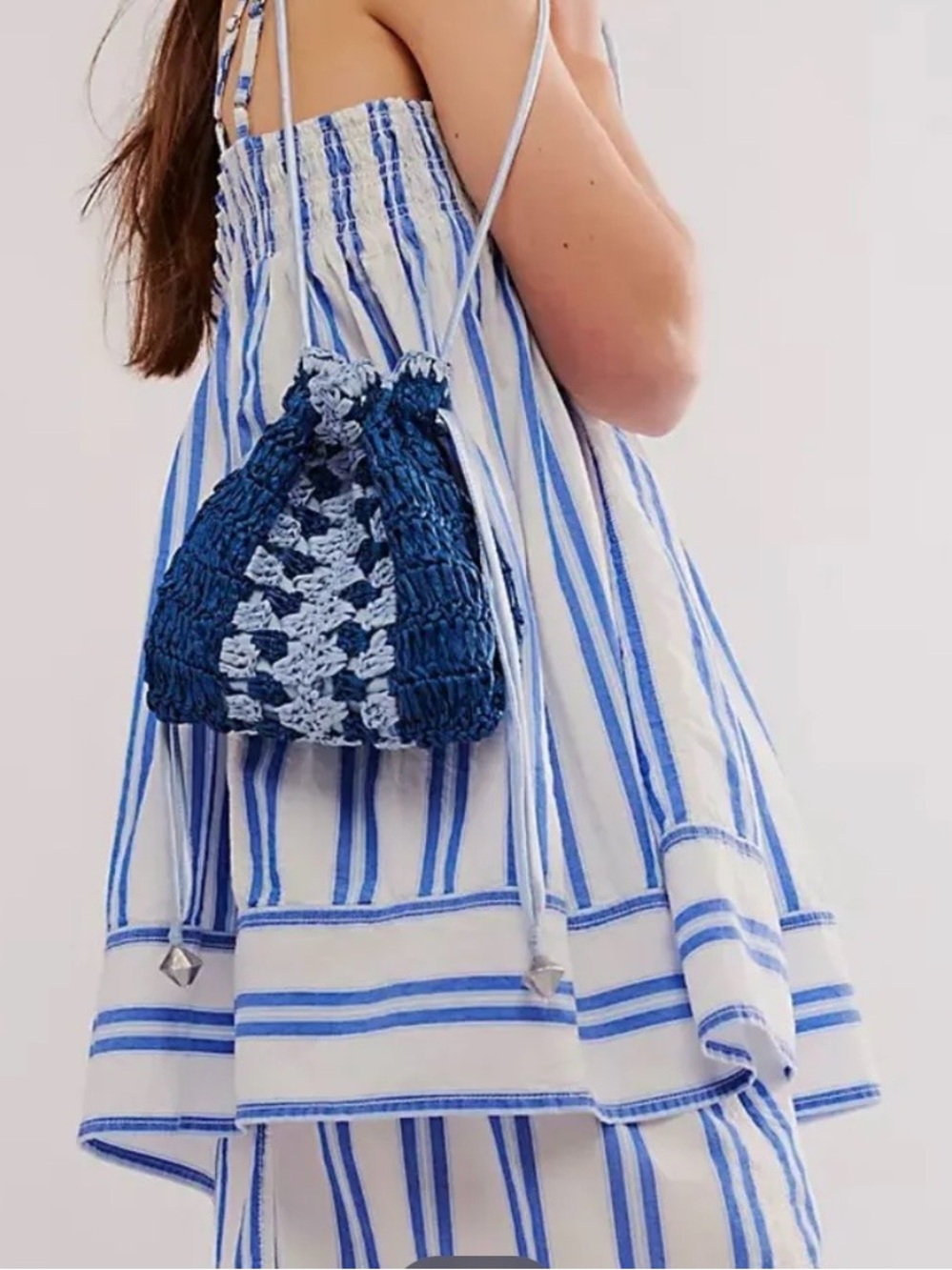 FREE PEOPLE NWOT BLUE AND WHITE STRIPED BABYDOLL TUNIC